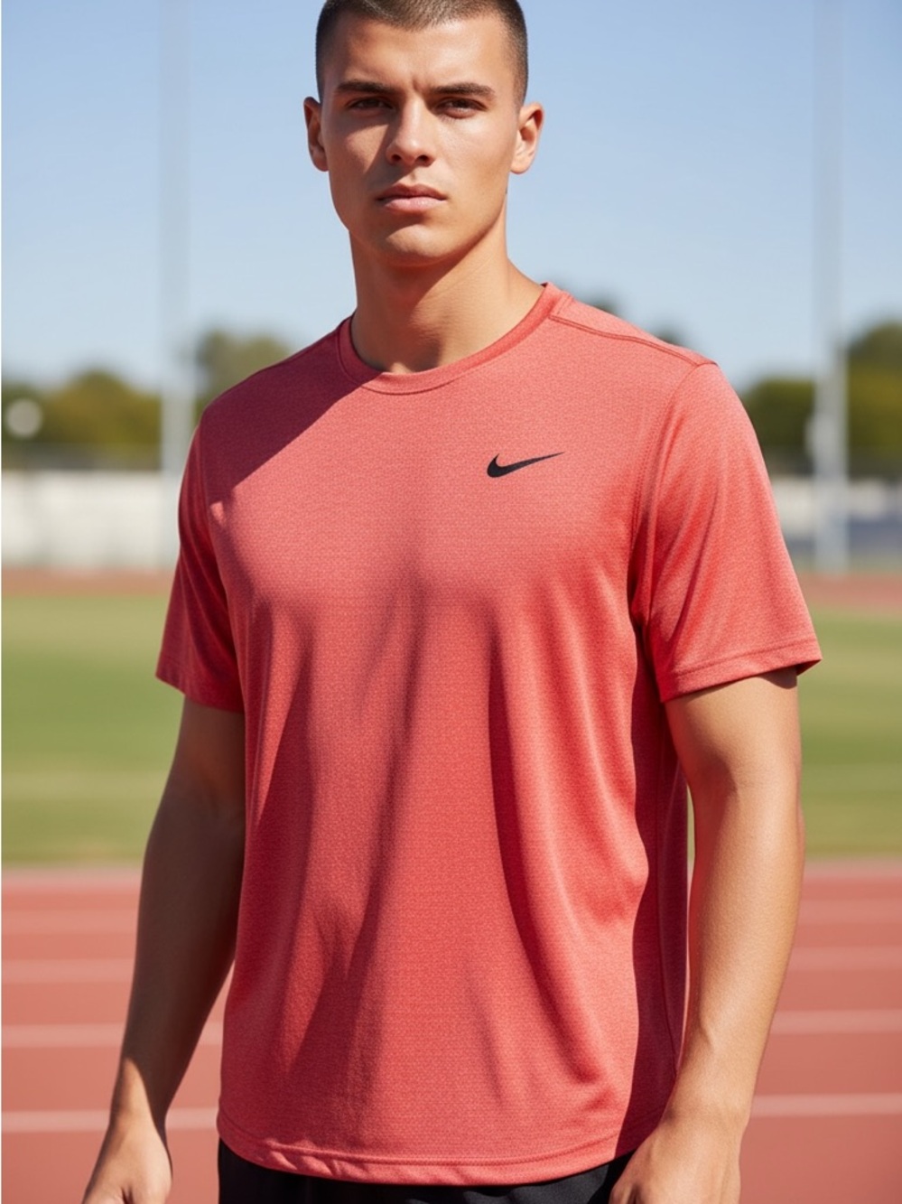 Nike Pro Men's Athletic Training Tee Short Sleeve Red Size L Activewear